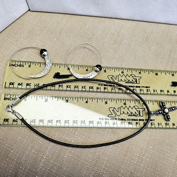 Silpada Pearl Cross Necklace, Bead Necklace, and Hoop Earrings SET! - Picture 11 of 14